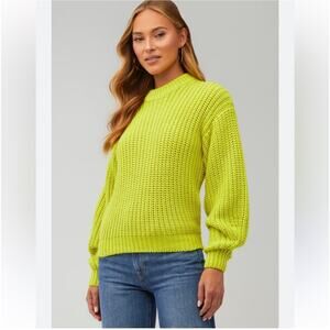 SHOW ME YOUR MUMU Bailey Sweater Lime Green Knit Large